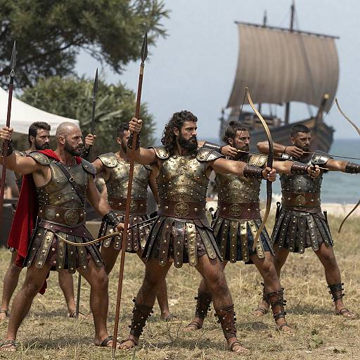 Epic Ancient Battle in a Verdant Landscape