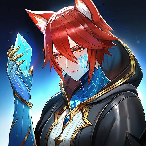 Illustration of Crystal exarch, final fantasy in the style of Badcompzero