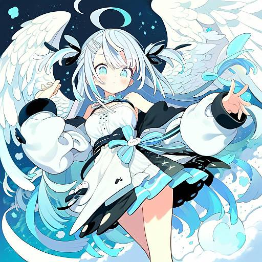 Illustration of Amatsuka uto, indie virtual youtuber in the style of Morino hon