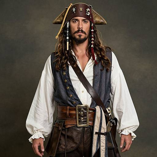 Bearded Pirate in Classic Outfit