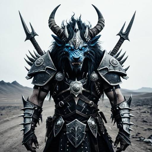 Mystical Beast Warrior in Dark Fantasy Armor