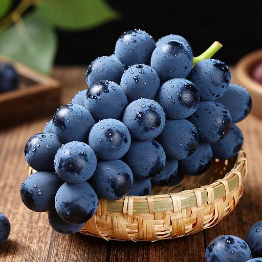 Basket of Sovereign Blue Grapes