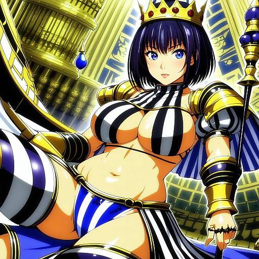 Illustration of Ancient princess menace, queen's blade in the style of Watanabe akio