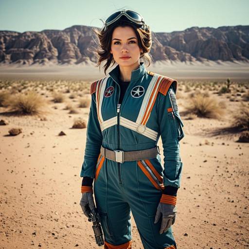 Woman in X-Wing Pilot Costume in Desert