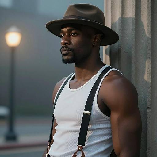 Serious Man in Misty Blue Light