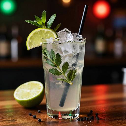 Refreshing Lime Herb Cocktail Photo