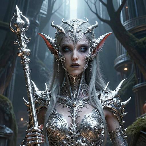 Horror-Themed Female Elemental Portrait