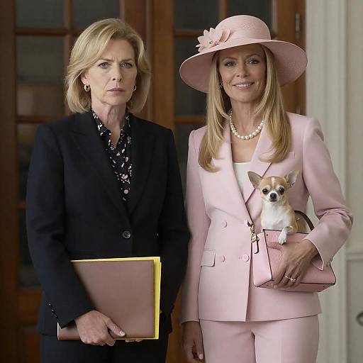 Indoor Portrait of Two Fashionable Women