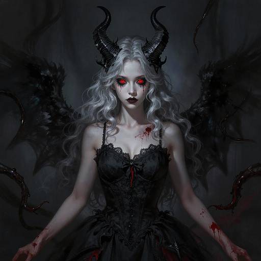 Gothic Vampire with Horned Headdress