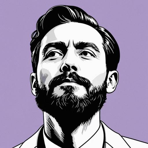 Elegant Minimalist Beard Portrait Art
