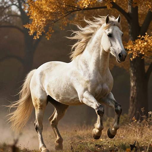Majestic Hawk-Horse in Autumn Woodland