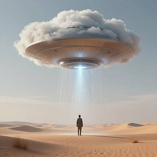 Surreal UFO Desert Memory Scene