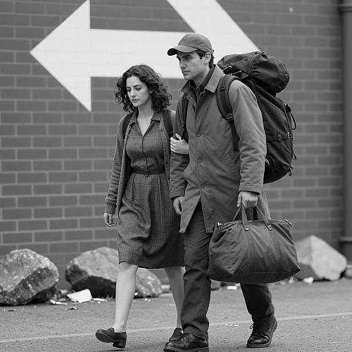 Black-and-White Outdoor Couple Adventure