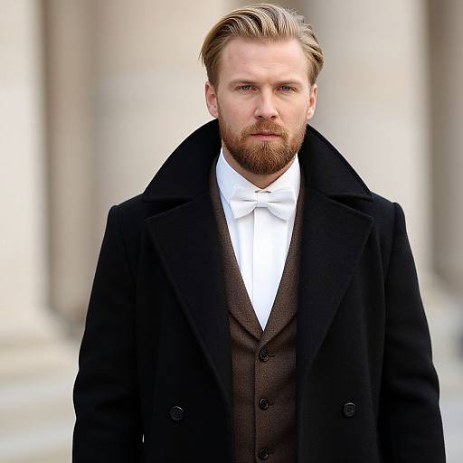 Blonde Bearded Man in Formal Attire