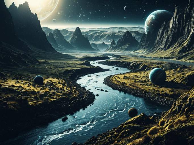 Breathtaking Fantasy Planet with River