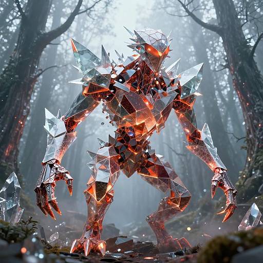 Geometry Monster Emerging From Shards