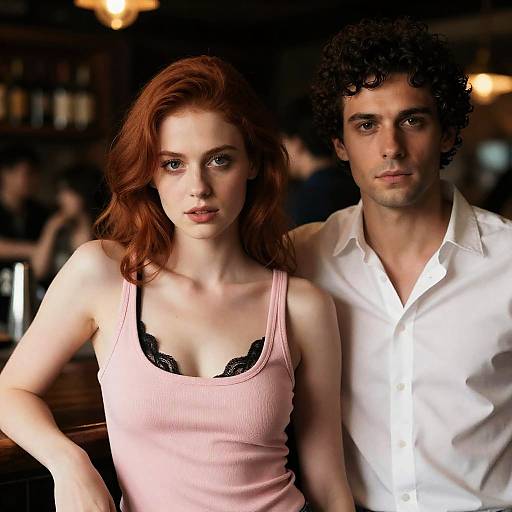 Intimate Moment in a Dimly Lit Bar