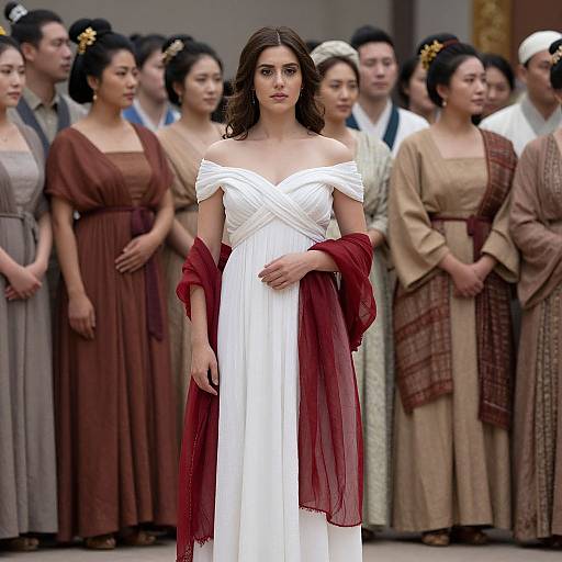 Confident Woman in Classical Attire