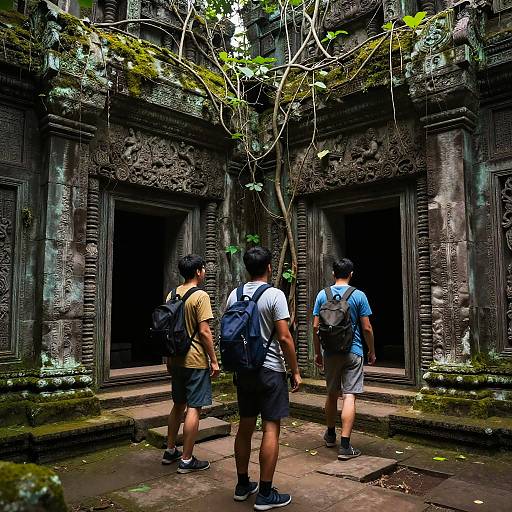 Adventurers in Ancient Jungle Temple