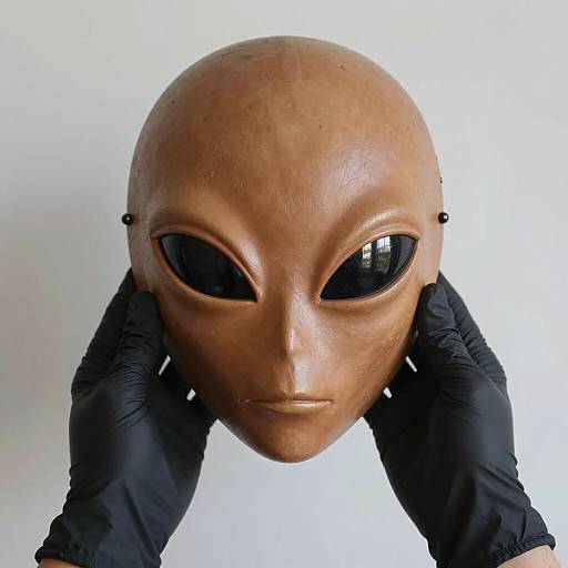 Mysterious Brown Alien Mask Display