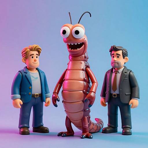 Hyperrealistic Earthworm Action Figure