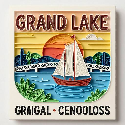 Retro Paper Quilling Travel Poster