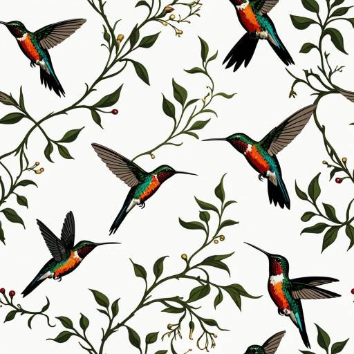 Vibrant Hummingbirds in Minimalist Design Vibrant Hummingbirds in Minimalist Design