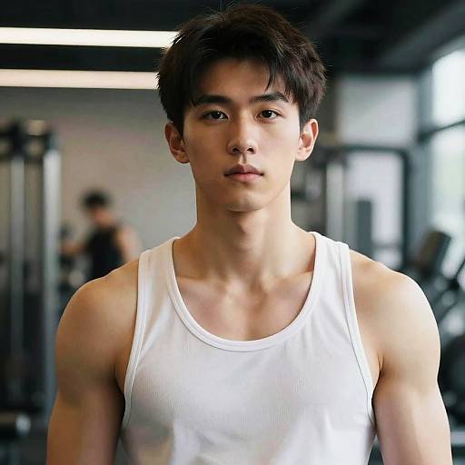 Photorealistic Gym Portrait of Boy
