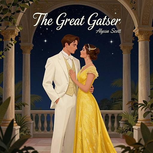 Vintage Gatsby Night Romance Illustration