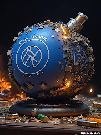 Hyperrealistic Primitive Bomb 3D Render