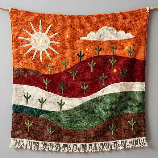 Handwoven Abstract Folk Tapestry