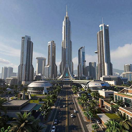 Futuristic Sci-Fi City Landscape Art