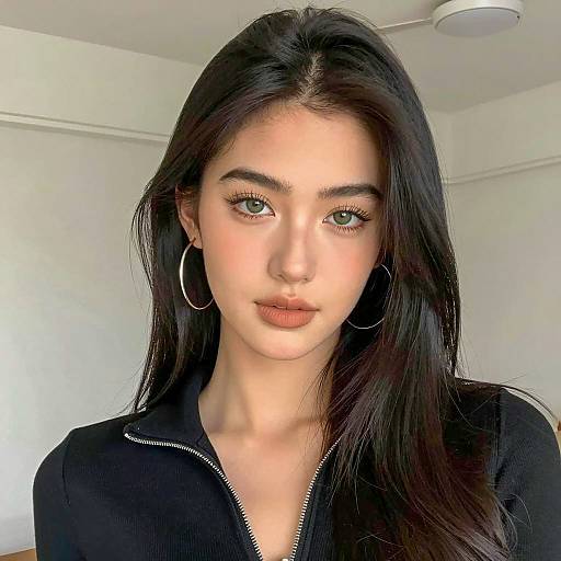 Portrait of Young Woman with Green Eyes