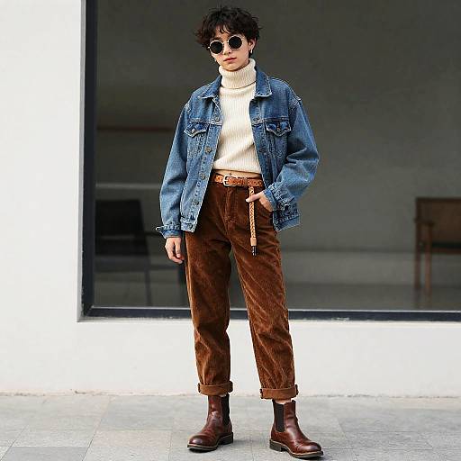 Nonbinary Teen in Bro-Flow Denim Outfit