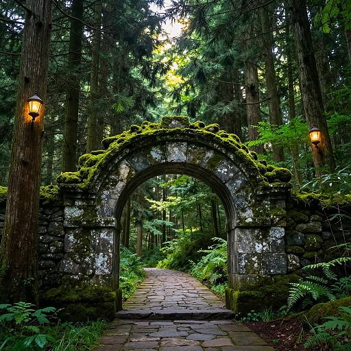 Mystical Forest Stone Archway