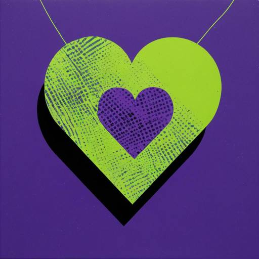 Abstract geometric heart in Warhol style