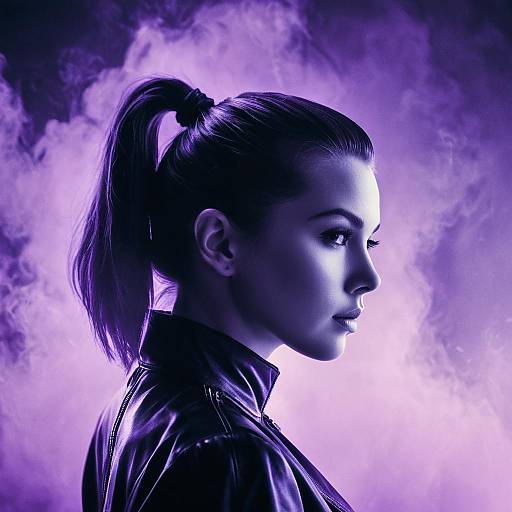 Ethereal Vampire in Retrofuturistic Film Noir Style