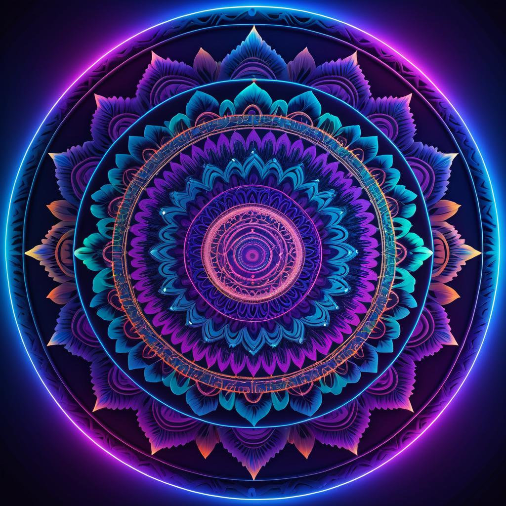 Neon Mandala with Surreal Glow