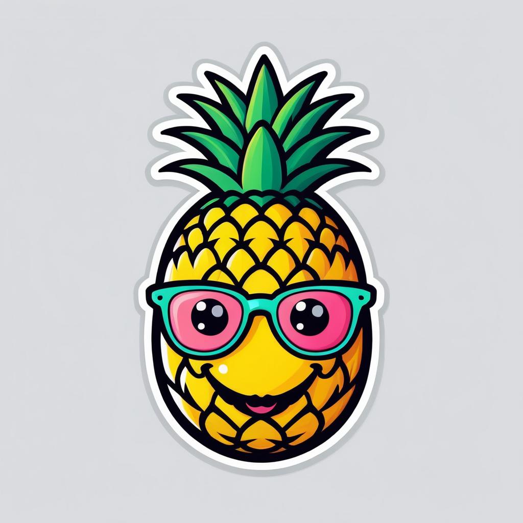 Playful Pineapple Cartoon Icon Logo