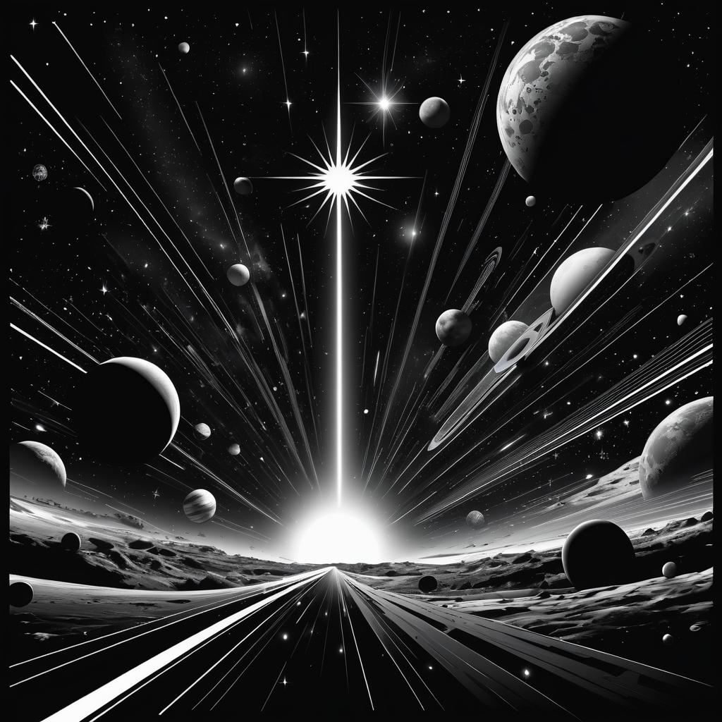 Dramatic Black and White Galaxy Poster