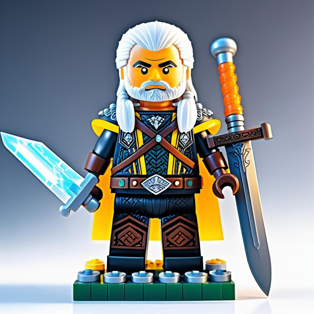 Geralt of Rivia: Lego Figurine Artwork