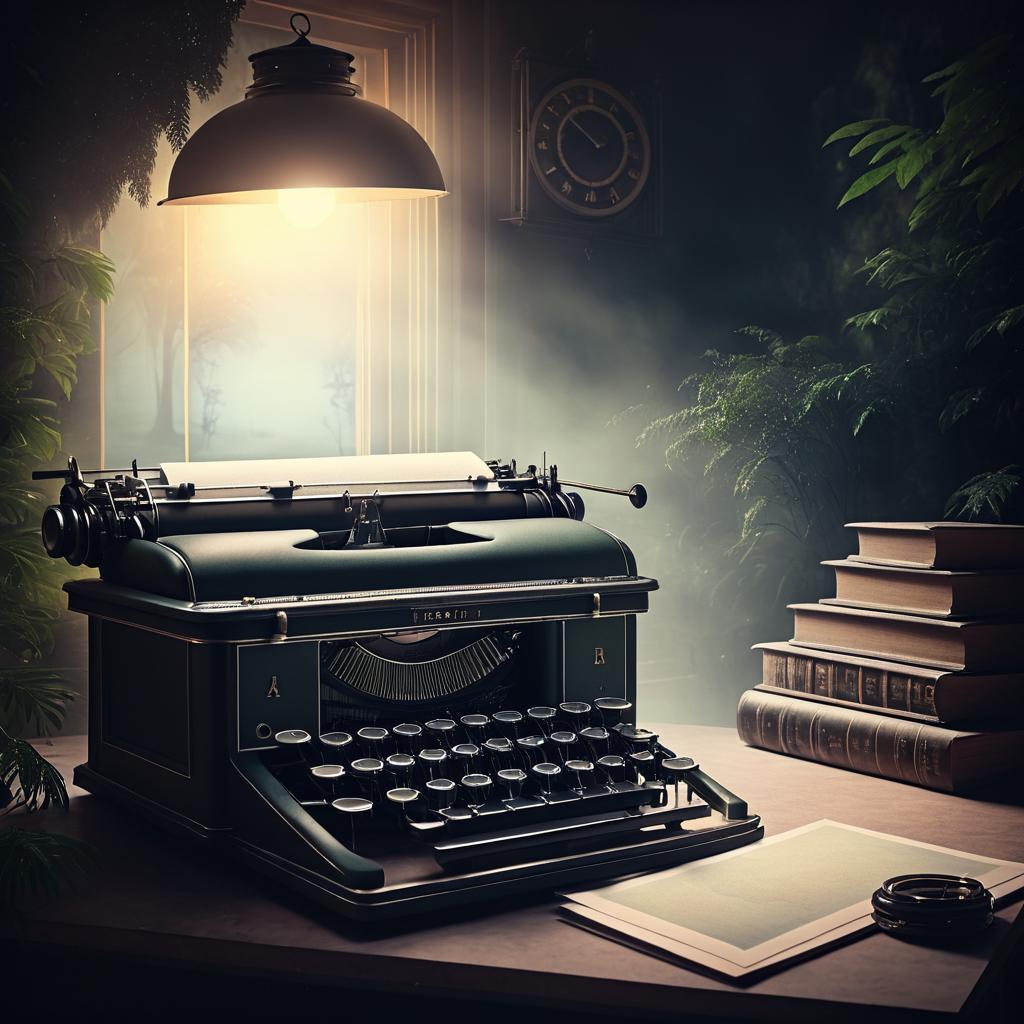 Mystical Vintage Typewriter in Soft Light