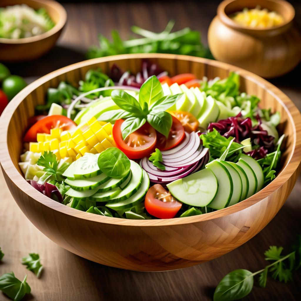 Elegant Calligraphy and Chopped Salad Presentation