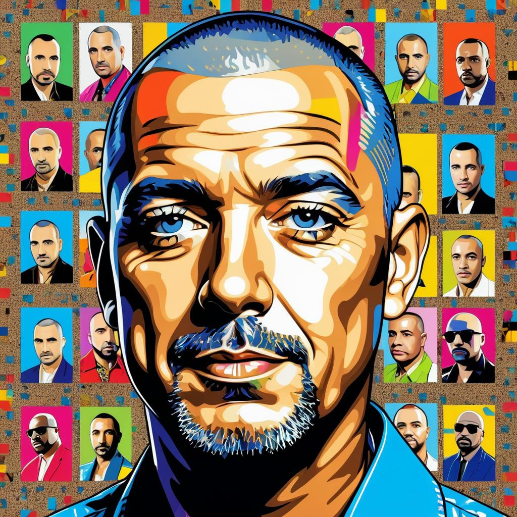 Pop Art Portrait of a Buzz-Cut Man