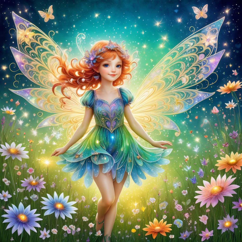 Whimsical Fairy in a Blooming Meadow