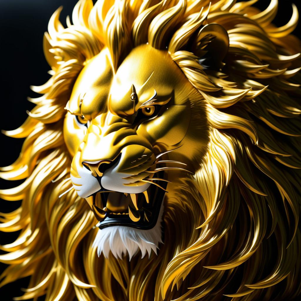 Cinematic Golden-Maned Lion Illustration