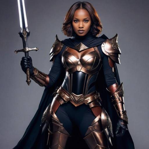 Warrior Woman in Dark Armor