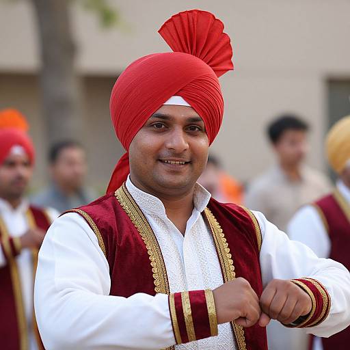 Close-Up of Smiling Bhangra Dancer