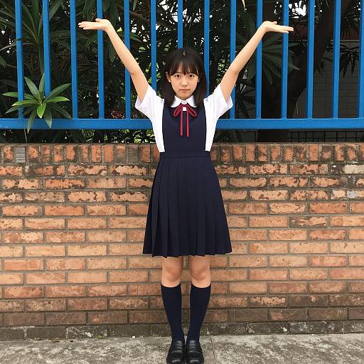 Japanese Schoolgirl Outdoor Portrait
