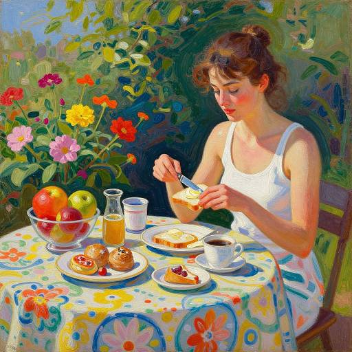 Sunlit Breakfast in Vibrant Oil